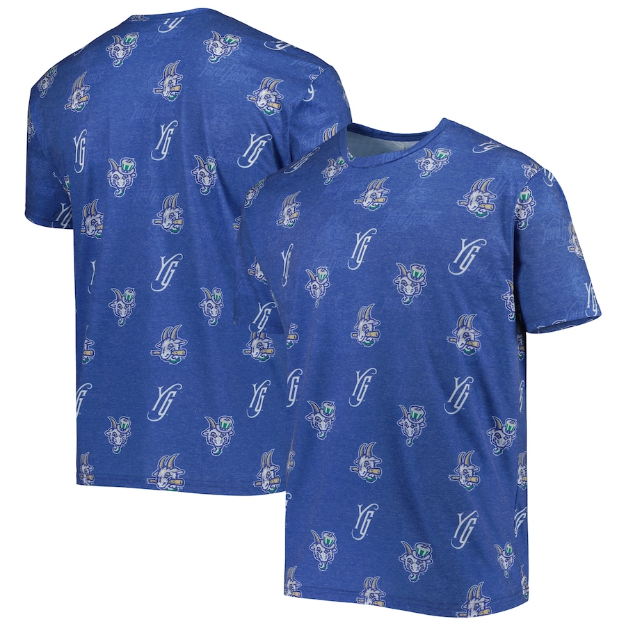 Men's Hartford Yard Goats Royal Allover Print Crafted T-Shirt Men's Hartford Yard Goats Royal Allover Print Crafted T-Shirt