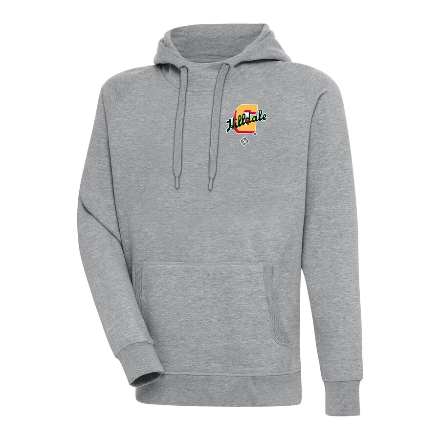 Men's Hilldale Club Antigua Heather Gray Victory Pullover Hoodie Men's Hilldale Club Antigua Heather Gray Victory Pullover Hoodie
