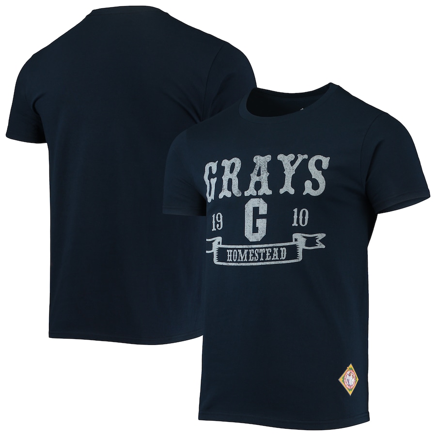 Men's Homestead Grays Stitches Navy Negro League Wordmark T-Shirt Men's Homestead Grays Stitches Navy Negro League Wordmark T-Shirt