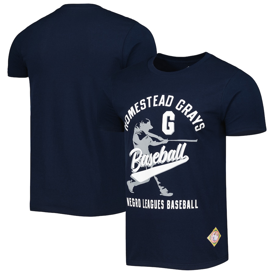 Men's Homestead Grays Stitches Navy Soft Style T-Shirt Men's Homestead Grays Stitches Navy Soft Style T-Shirt
