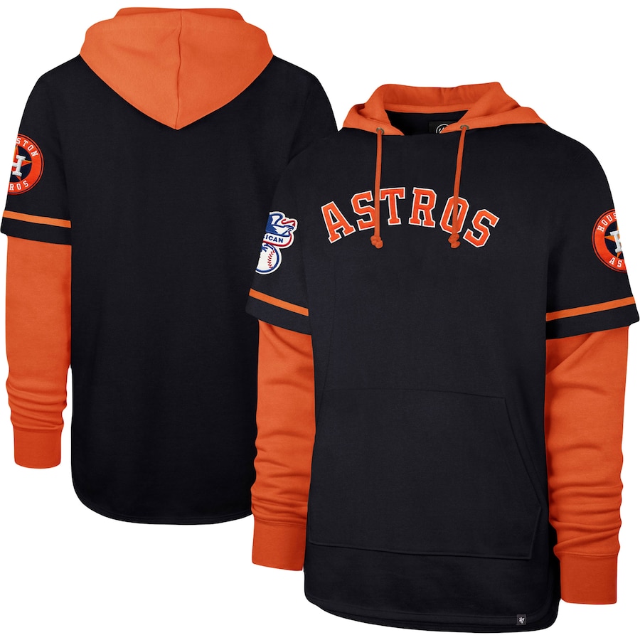 Men's Houston Astros '47 Navy Trifecta Shortstop Pullover Hoodie