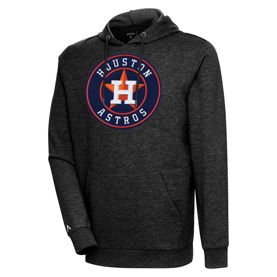 Men's Houston Astros Antigua Heather Black Action Pullover Hoodie