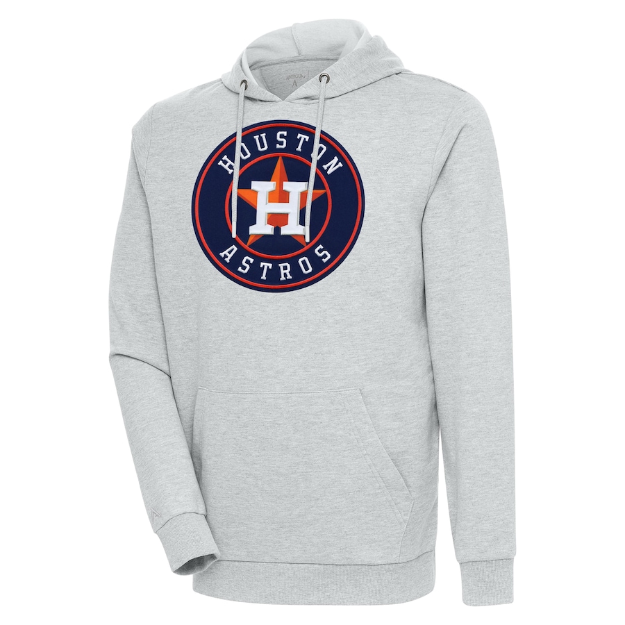 Men's Houston Astros Antigua Heather Gray Action Pullover Hoodie