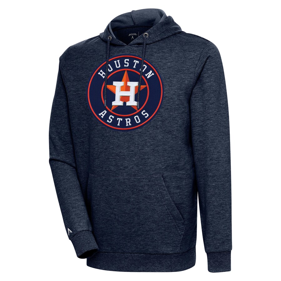 Men's Houston Astros Antigua Heather Navy Action Pullover Hoodie