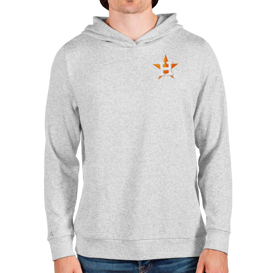 Men's Houston Astros Antigua Heathered Gray Absolute Pullover Hoodie