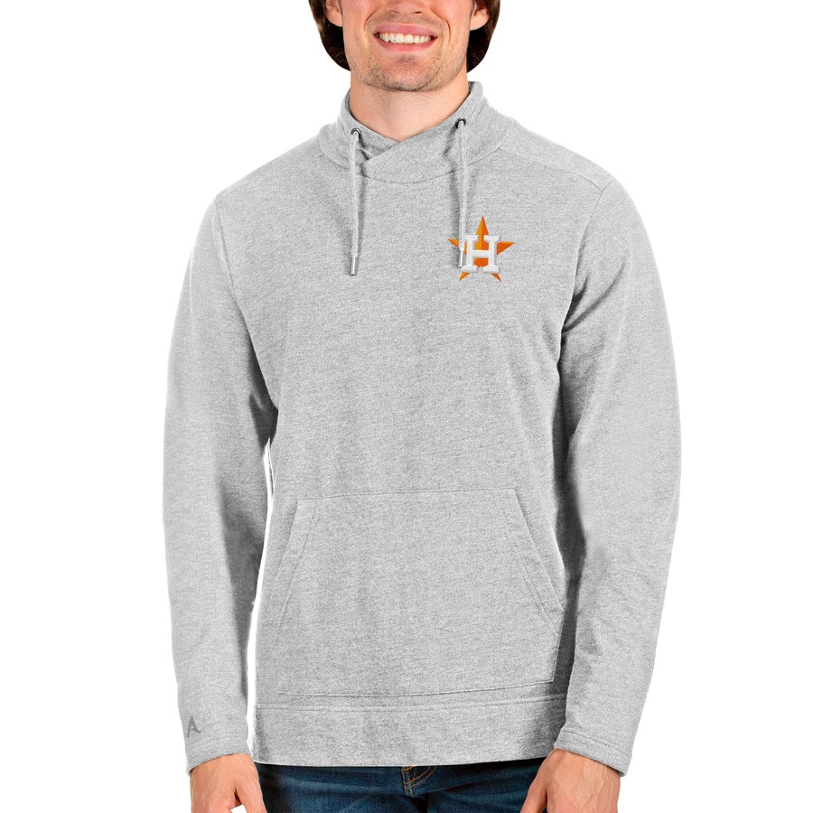 Men's Houston Astros Antigua Heathered Gray Team Reward Pullover Sweatshirt
