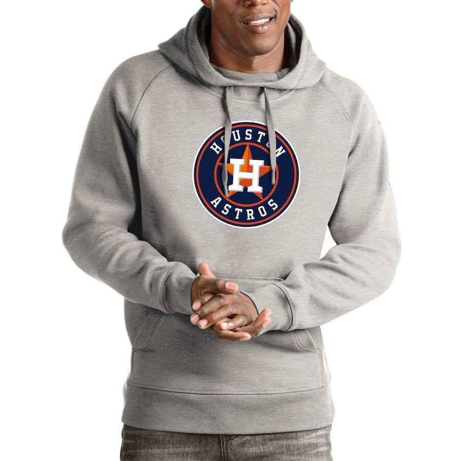 Men's Houston Astros Antigua Heathered Gray Victory Pullover Hoodie