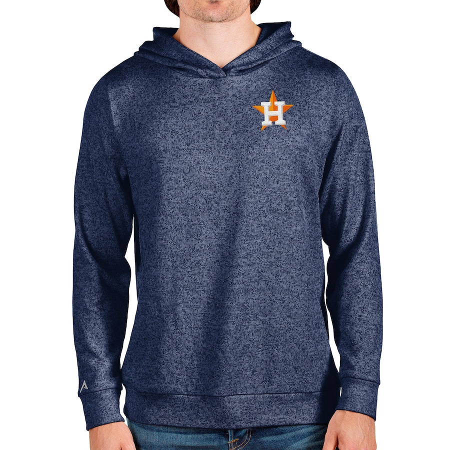 Men's Houston Astros Antigua Heathered Navy Absolute Pullover Hoodie