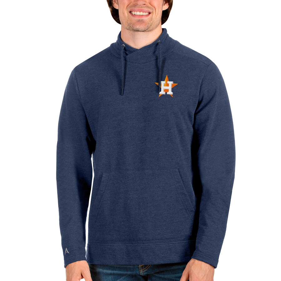 Men's Houston Astros Antigua Heathered Navy Team Reward Pullover Sweatshirt
