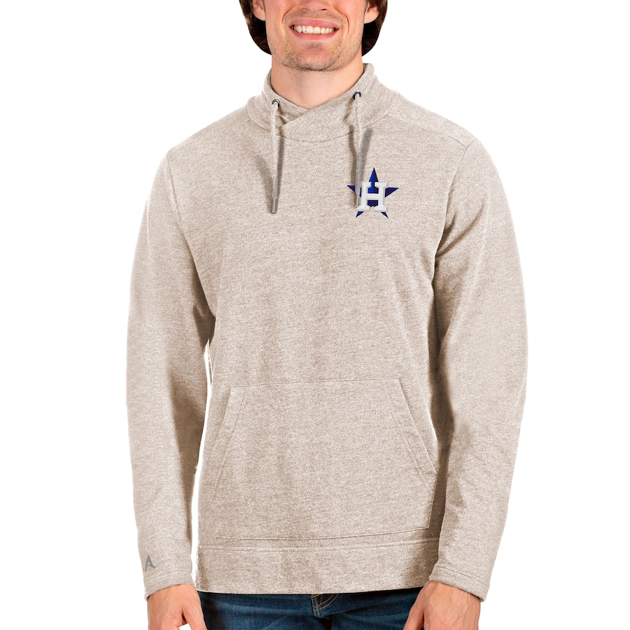 Men's Houston Astros Antigua Oatmeal Team Reward Pullover Sweatshirt