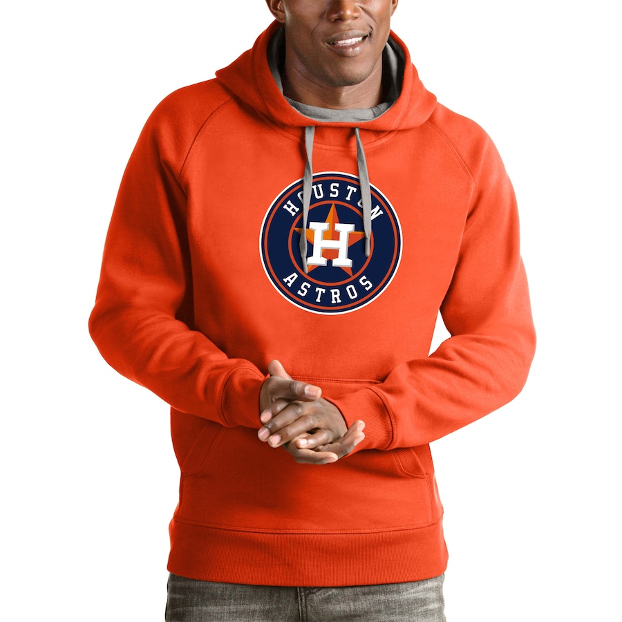 Men's Houston Astros Antigua Orange Victory Pullover Team Logo Hoodie