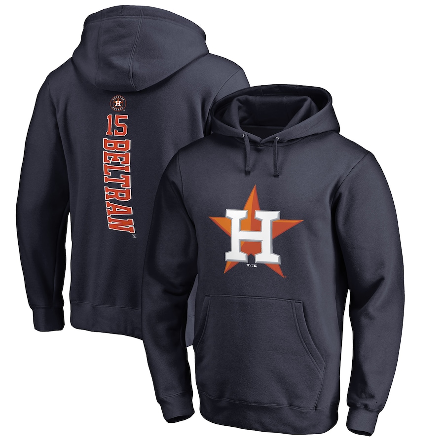 Men's Houston Astros Carlos Beltran Navy Backer Pullover Hoodie