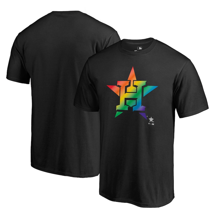 Men's Houston Astros Black Team Pride Logo T-Shirt Men's Houston Astros Black Team Pride Logo T-Shirt