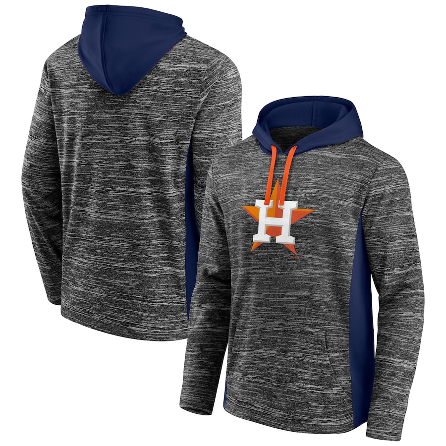 Men's Houston Astros Gray/Navy Instant Replay Color Block Pullover Hoodie