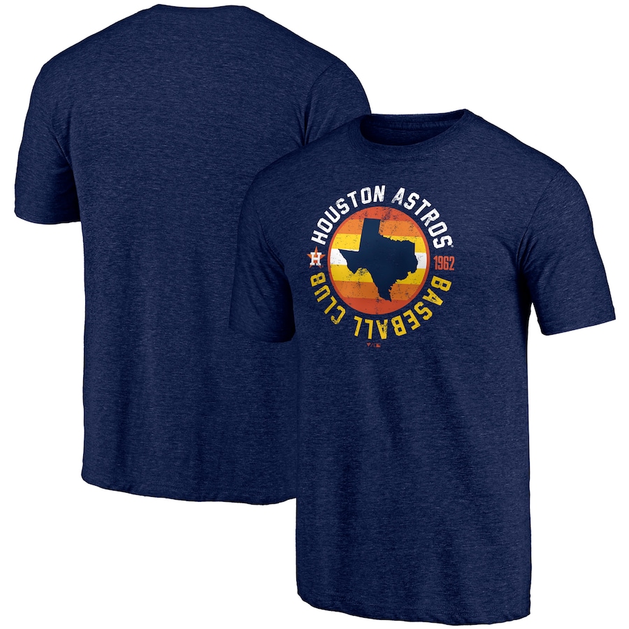 Men's Houston Astros Heathered Navy Texas Seal Hometown Collection Tri-Blend T-Shirt Men's Houston Astros Heathered Navy Texas Seal Hometown Collection Tri-Blend T-Shirt