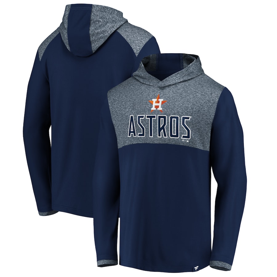 Men's Houston Astros Navy Iconic Marbled Clutch Pullover Hoodie