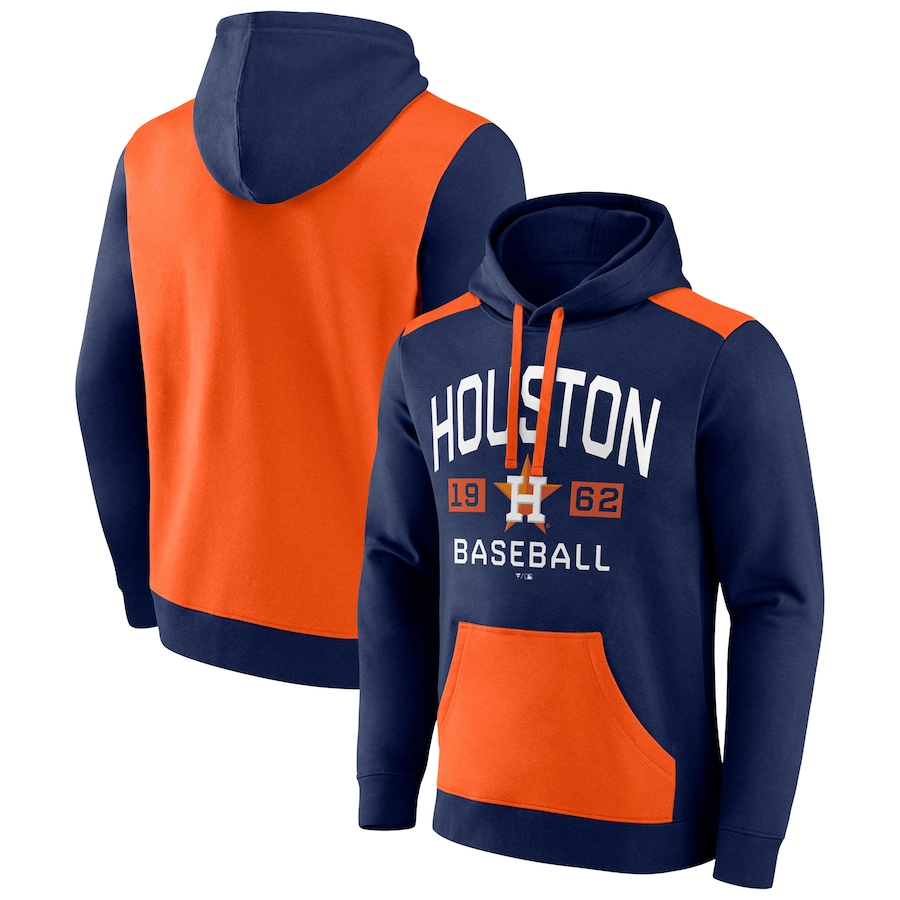 Men's Houston Astros Navy/Orange Chip In Pullover Hoodie Men's Houston Astros Navy/Orange Chip In Pullover Hoodie