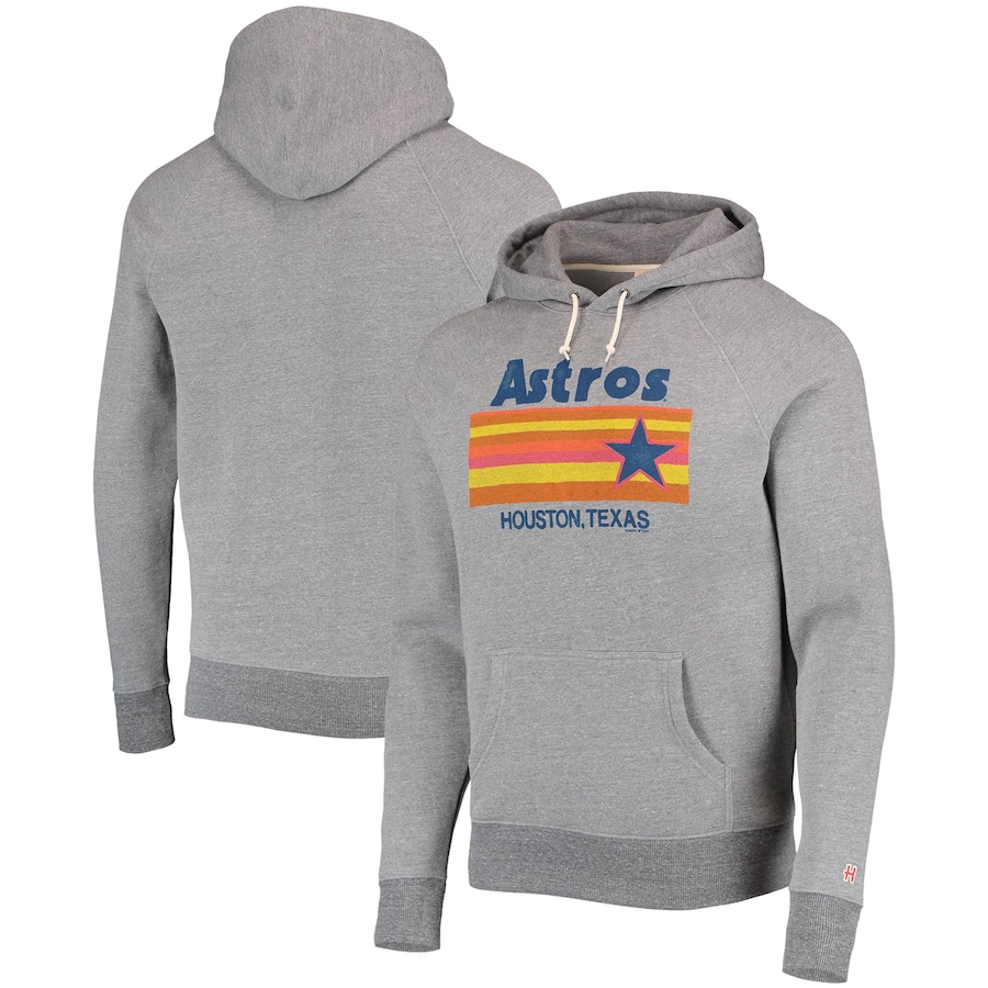 Men's Houston Astros Homage Gray Hand-Drawn Logo Tri-Blend Pullover Hoodie Men's Houston Astros Homage Gray Hand-Drawn Logo Tri-Blend Pullover Hoodie