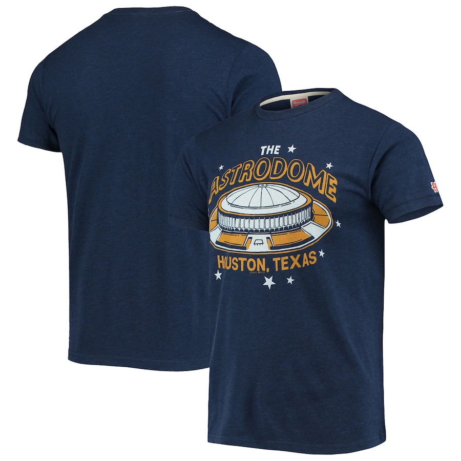Men's Houston Astros Homage Navy Astrodome Tri-Blend T-Shirt Men's Houston Astros Homage Navy Astrodome Tri-Blend T-Shirt