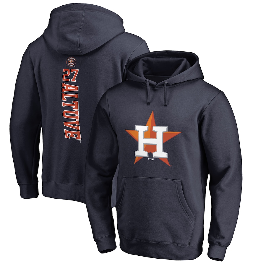 Men's Houston Astros Jose Altuve Navy Backer Pullover Hoodie