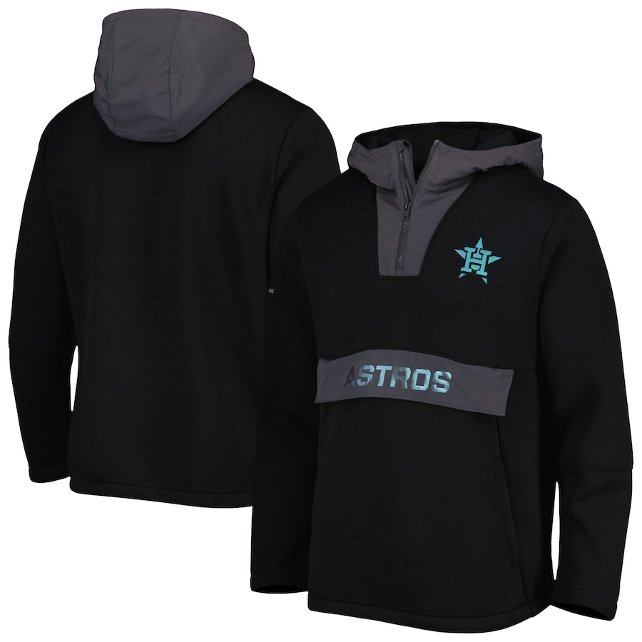 Men's Houston Astros Levelwear Black Ruckus Quarter-Zip Hoodie Men's Houston Astros Levelwear Black Ruckus Quarter-Zip Hoodie