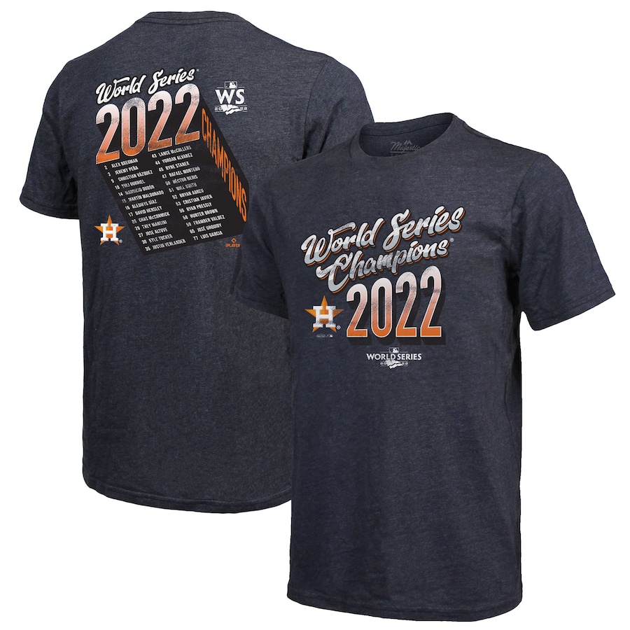 Men's Houston Astros Majestic Threads Navy 2022 World Series Champions Life Of The Party Tri-Blend T-Shirt Men's Houston Astros Majestic Threads Navy 2022 World Series Champions Life Of The Party Tri-Blend T-Shirt
