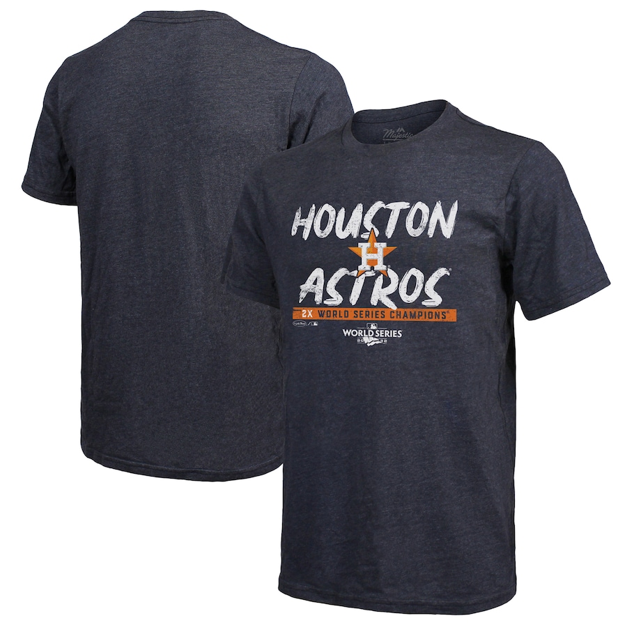 Men's Houston Astros Majestic Threads Navy 2022 World Series Champions Still Here Tri-Blend T-Shirt Men's Houston Astros Majestic Threads Navy 2022 World Series Champions Still Here Tri-Blend T-Shirt