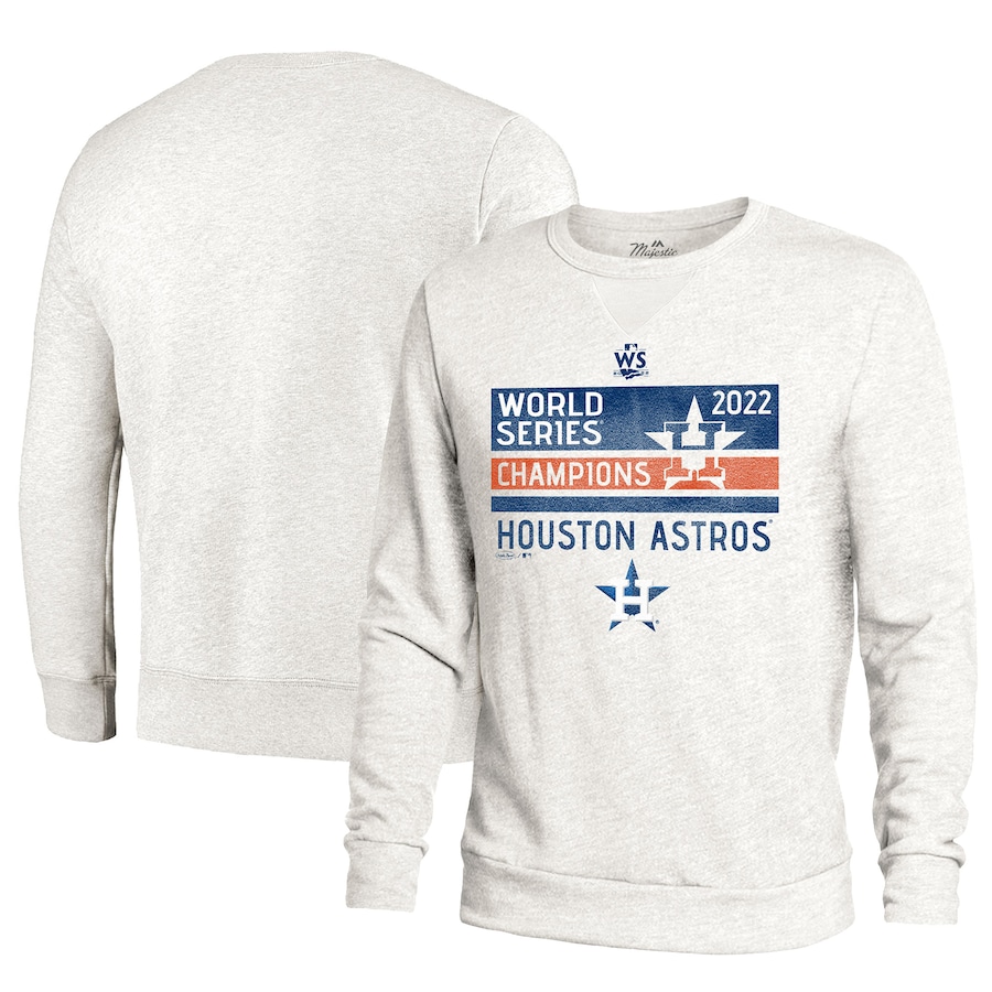 Men's Houston Astros Majestic Threads White 2022 World Series Champions Front Line Pullover Sweatshirt Men's Houston Astros Majestic Threads White 2022 World Series Champions Front Line Pullover Sweatshirt