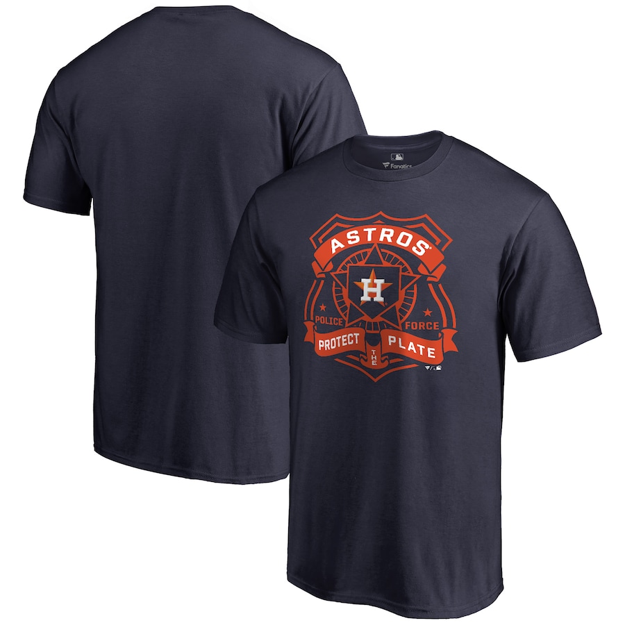 Men's Houston Astros Navy Police Badge T-Shirt Men's Houston Astros Navy Police Badge T-Shirt