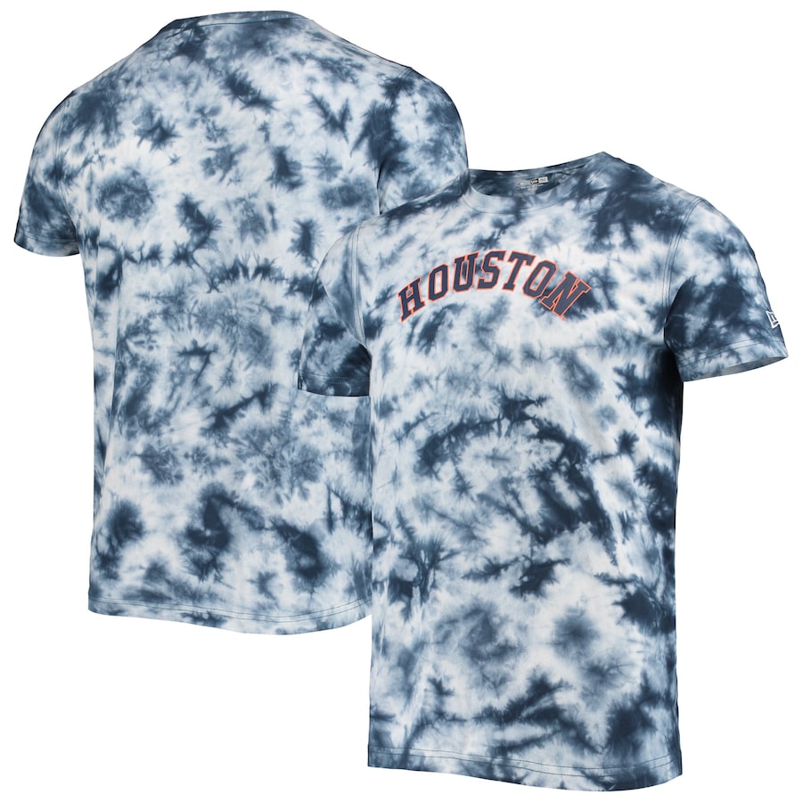 Men's Houston Astros New Era Navy Team Tie-Dye T-Shirt Men's Houston Astros New Era Navy Team Tie-Dye T-Shirt