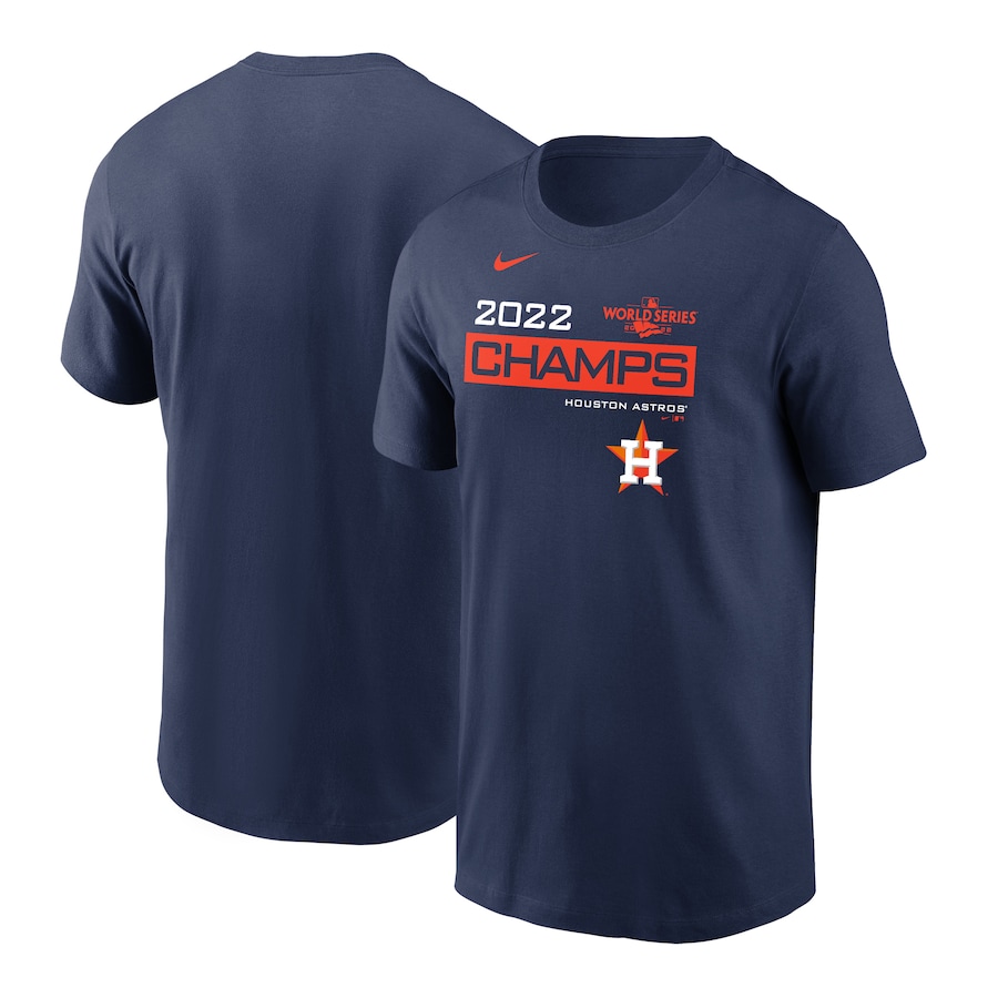 Men's Houston Astros Nike Navy 2022 World Series Champions Celebration T-Shirt Men's Houston Astros Nike Navy 2022 World Series Champions Celebration T-Shirt