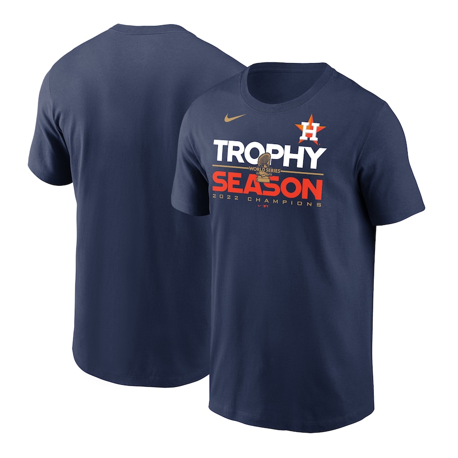 Men's Houston Astros Nike Navy 2022 World Series Champions Commissioner's Trophy T-Shirt Men's Houston Astros Nike Navy 2022 World Series Champions Commissioner's Trophy T-Shirt