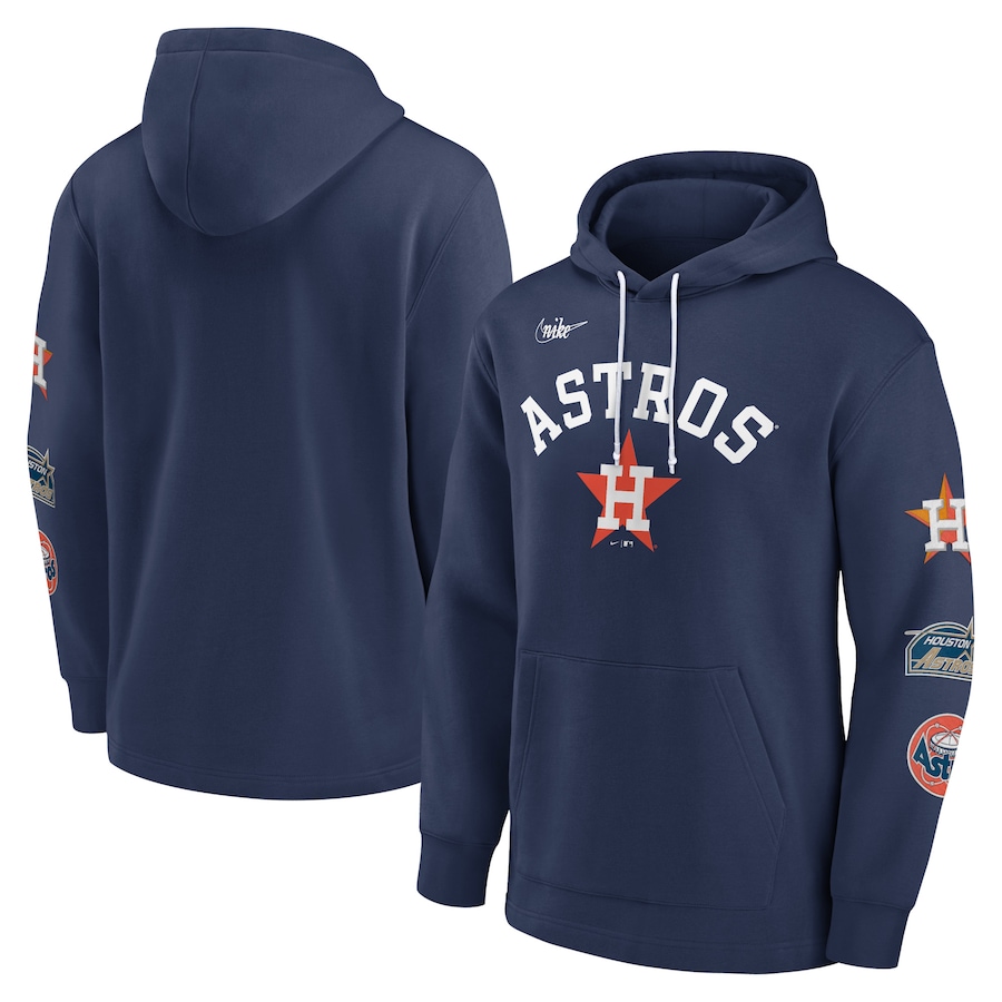 Men's Houston Astros Nike Navy Rewind Lefty Pullover Hoodie Men's Houston Astros Nike Navy Rewind Lefty Pullover Hoodie