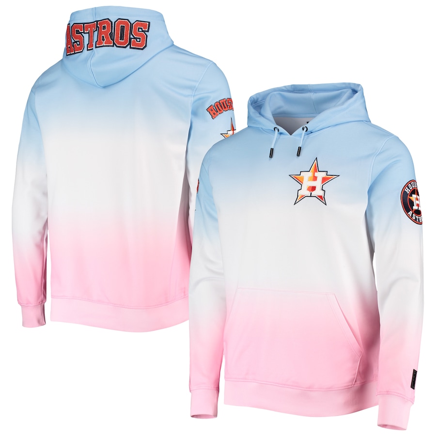 Men's Houston Astros Pro Standard Blue/Pink Ombre Pullover Hoodie Men's Houston Astros Pro Standard Blue/Pink Ombre Pullover Hoodie