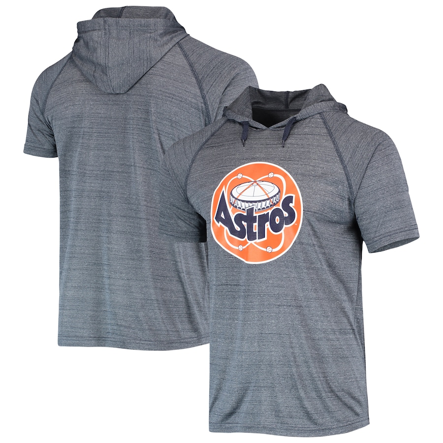 Men's Houston Astros Stitches Navy Space-Dye Raglan Hoodie T-Shirt