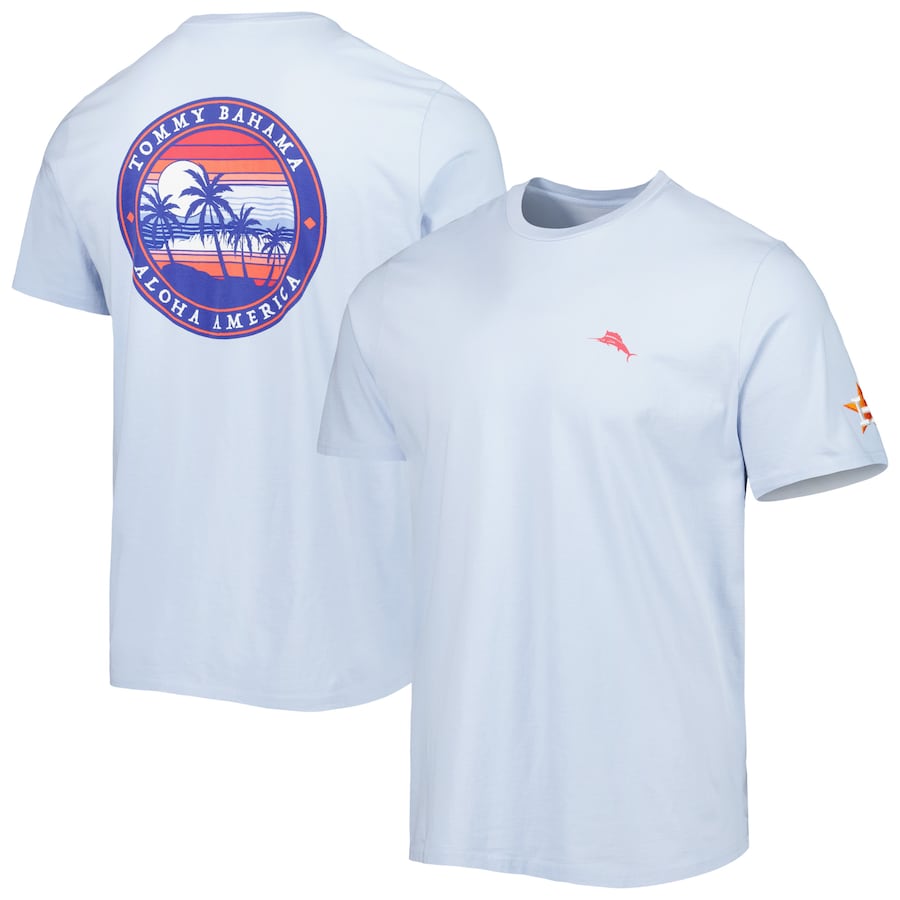 Men's Houston Astros Tommy Bahama Light Blue Aloha America T-Shirt Men's Houston Astros Tommy Bahama Light Blue Aloha America T-Shirt