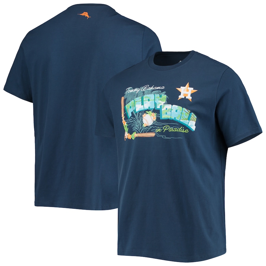 Men's Houston Astros Tommy Bahama Navy Play Ball T-Shirt Men's Houston Astros Tommy Bahama Navy Play Ball T-Shirt