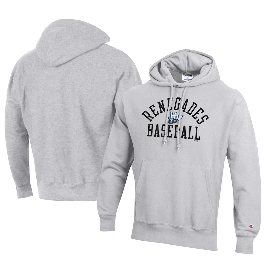 Men's Hudson Valley Renegades Champion Gray Baseball Reverse Weave Pullover Hoodie Men's Hudson Valley Renegades Champion Gray Baseball Reverse Weave Pullover Hoodie