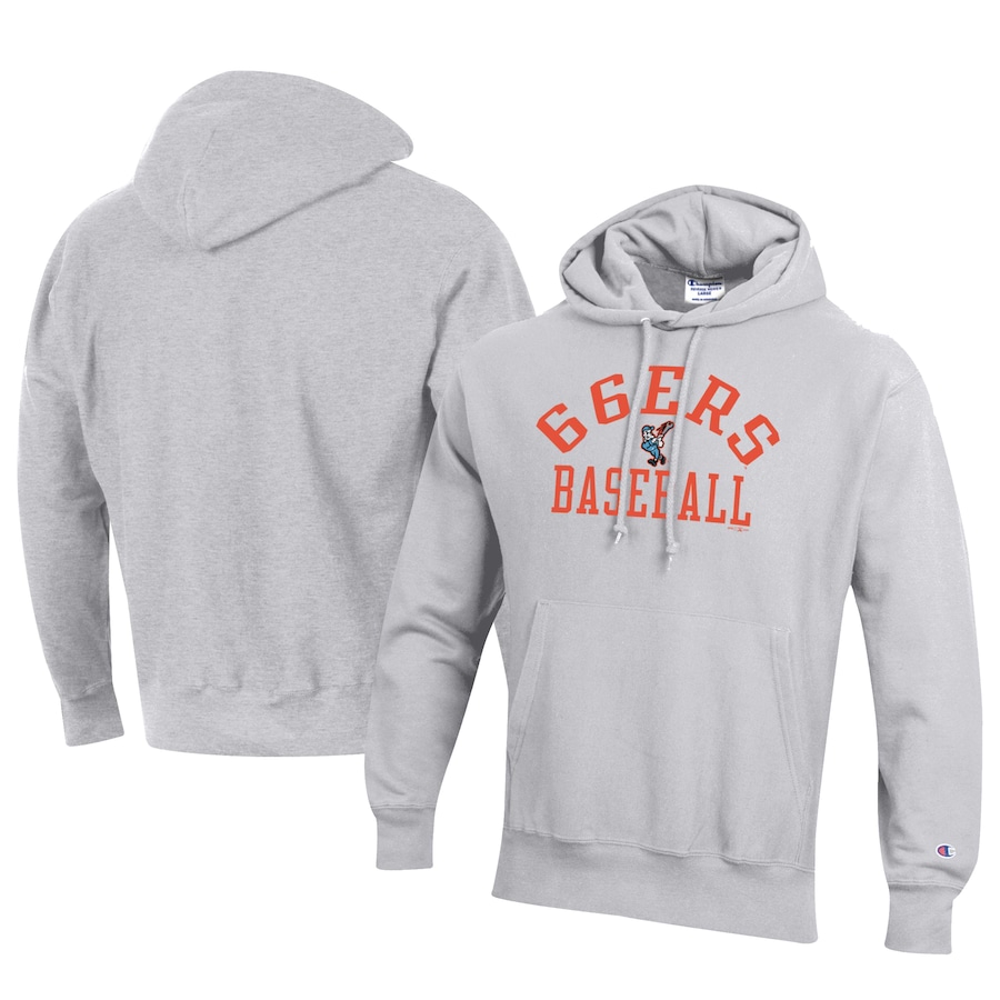 Men's Inland Empire 66ers Champion Gray Baseball Reverse Weave Pullover Hoodie Men's Inland Empire 66ers Champion Gray Baseball Reverse Weave Pullover Hoodie