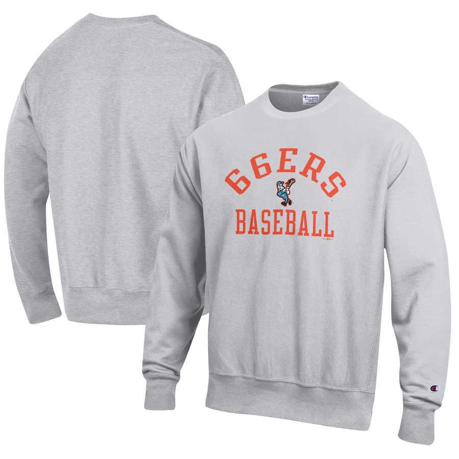 Men's Inland Empire 66ers Champion Gray Baseball Reverse Weave Pullover Sweatshirt Men's Inland Empire 66ers Champion Gray Baseball Reverse Weave Pullover Sweatshirt