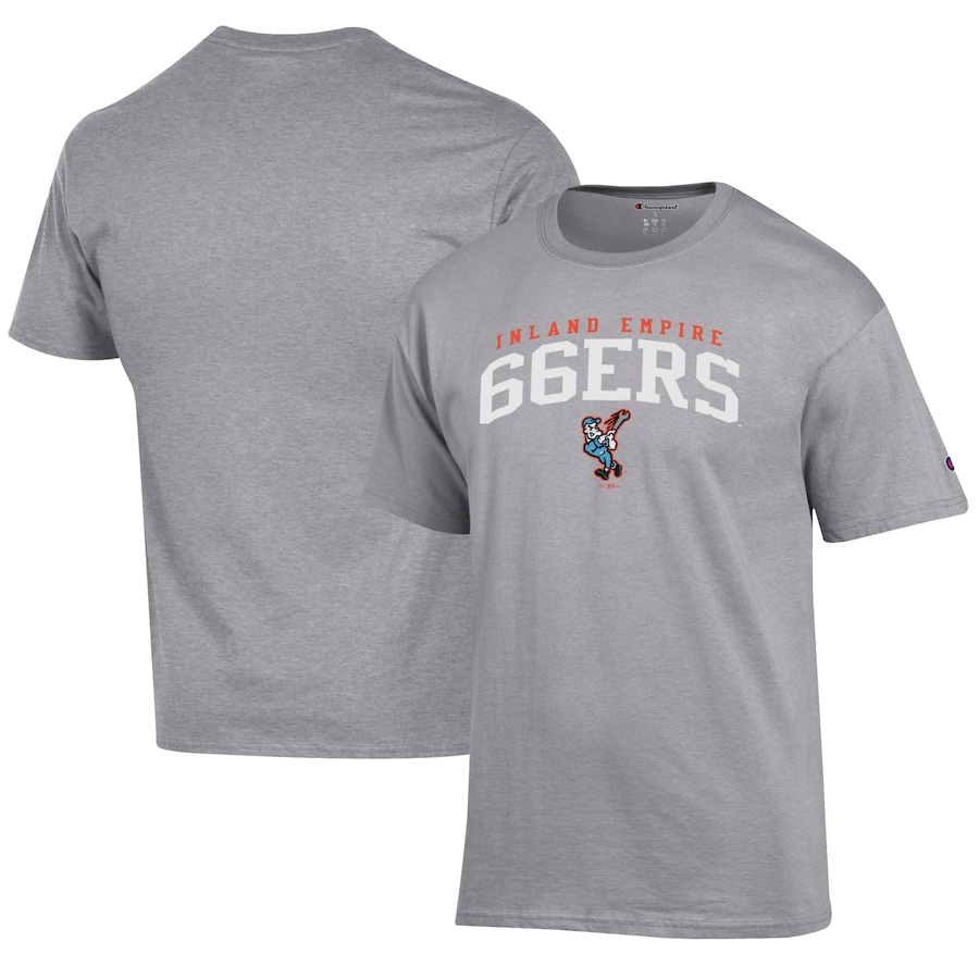 Men's Inland Empire 66ers Champion Gray Jersey T-Shirt Men's Inland Empire 66ers Champion Gray Jersey T-Shirt