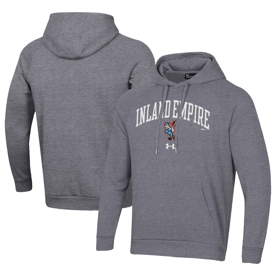 Men's Inland Empire 66ers Under Armour Gray All Day Fleece Pullover Hoodie Men's Inland Empire 66ers Under Armour Gray All Day Fleece Pullover Hoodie
