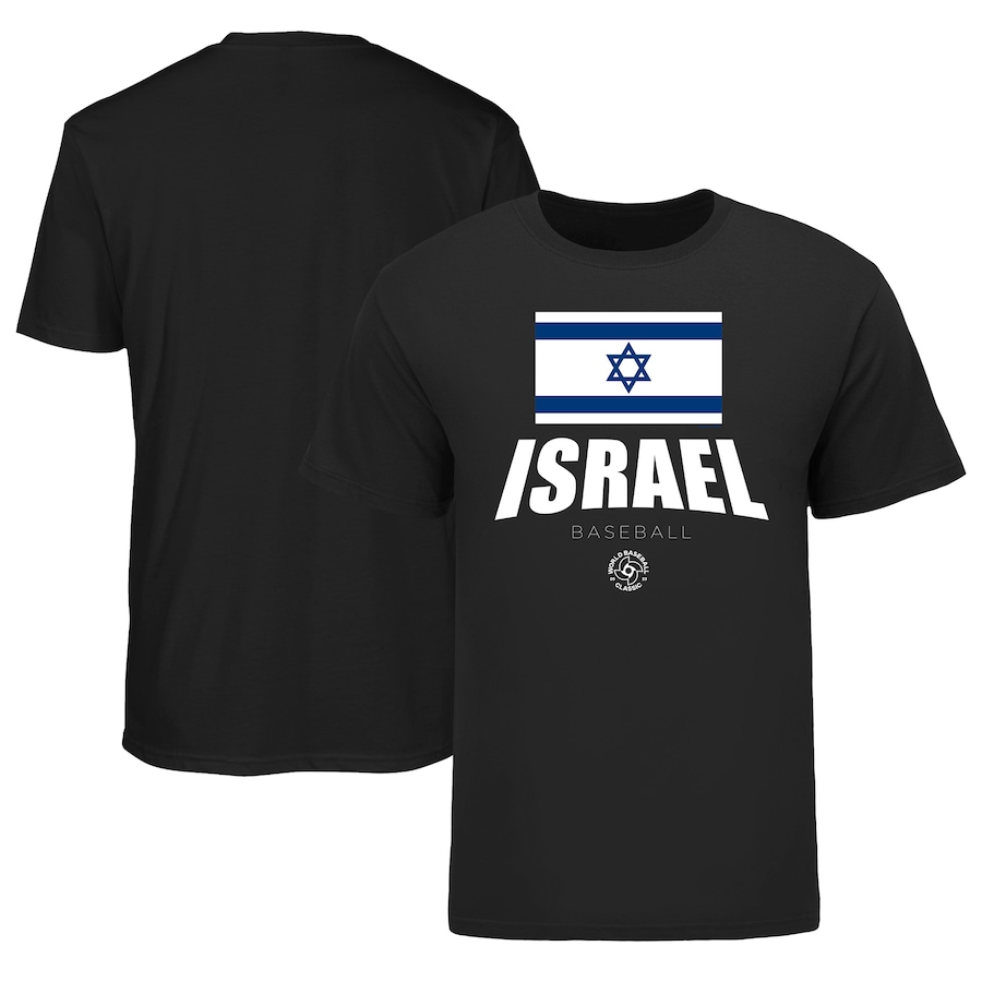 Men's Israel Baseball LEGENDS Black 2023 World Baseball Classic Federation T-Shirt Men's Israel Baseball LEGENDS Black 2023 World Baseball Classic Federation T-Shirt