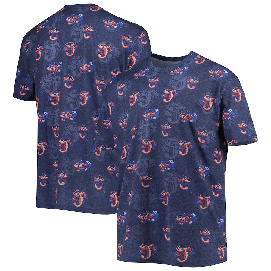 Men's Jacksonville Jumbo Shrimp Navy Allover Print Crafted T-Shirt Men's Jacksonville Jumbo Shrimp Navy Allover Print Crafted T-Shirt