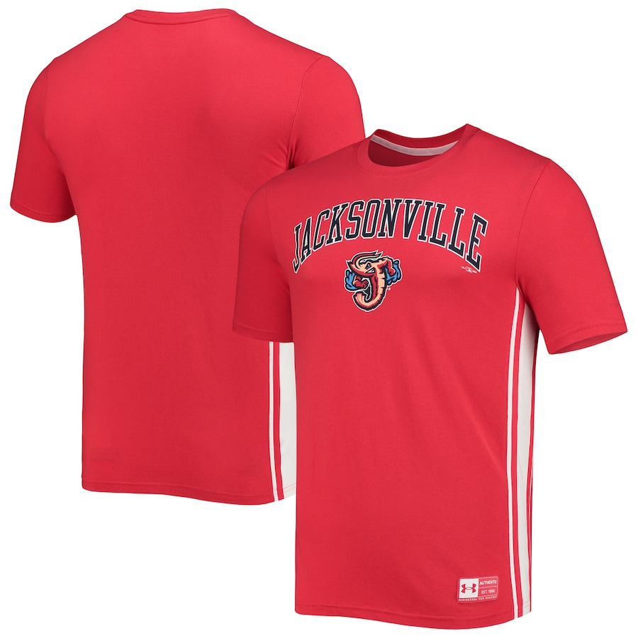 Men's Jacksonville Jumbo Shrimp Under Armour Red Game Day T-Shirt