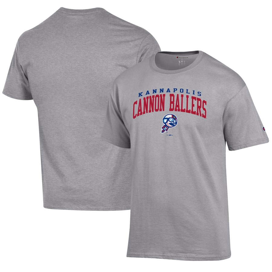 Men's Kannapolis Cannon Ballers Champion Gray Jersey T-Shirt Men's Kannapolis Cannon Ballers Champion Gray Jersey T-Shirt