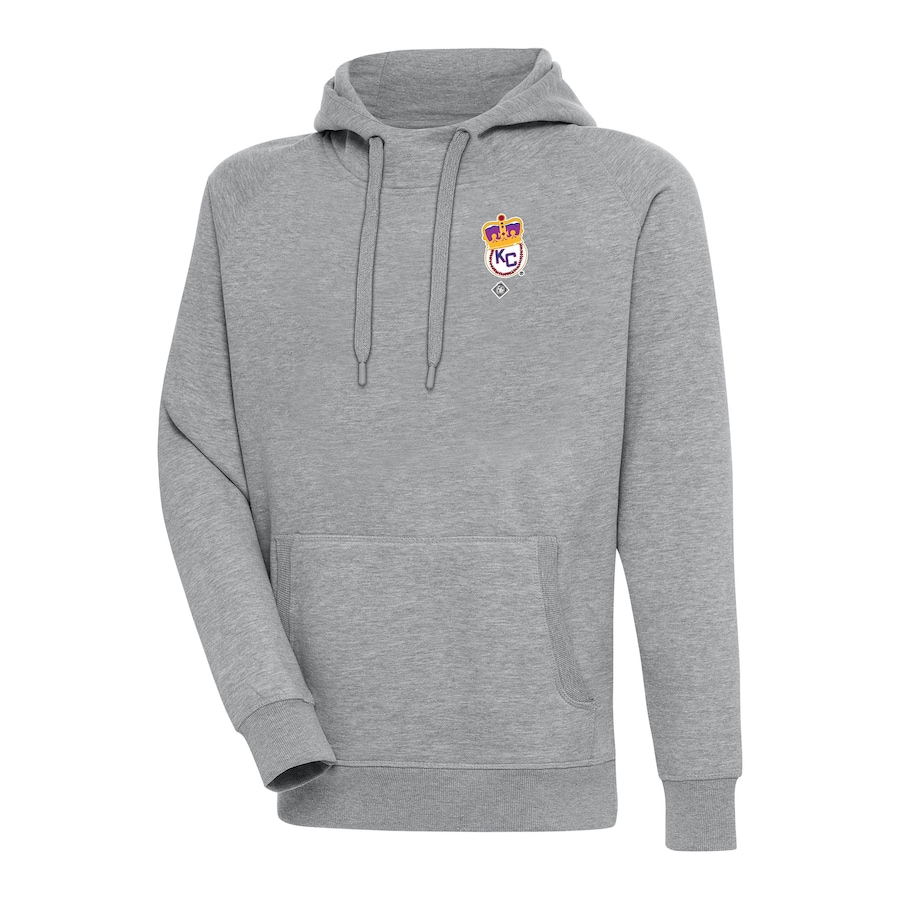 Men's Kansas City Monarchs Antigua Heather Gray Victory Pullover Hoodie