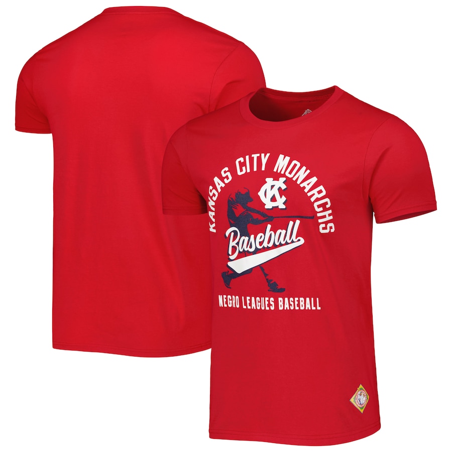 Men's Kansas City Monarchs Stitches Red Soft Style T-Shirt Men's Kansas City Monarchs Stitches Red Soft Style T-Shirt