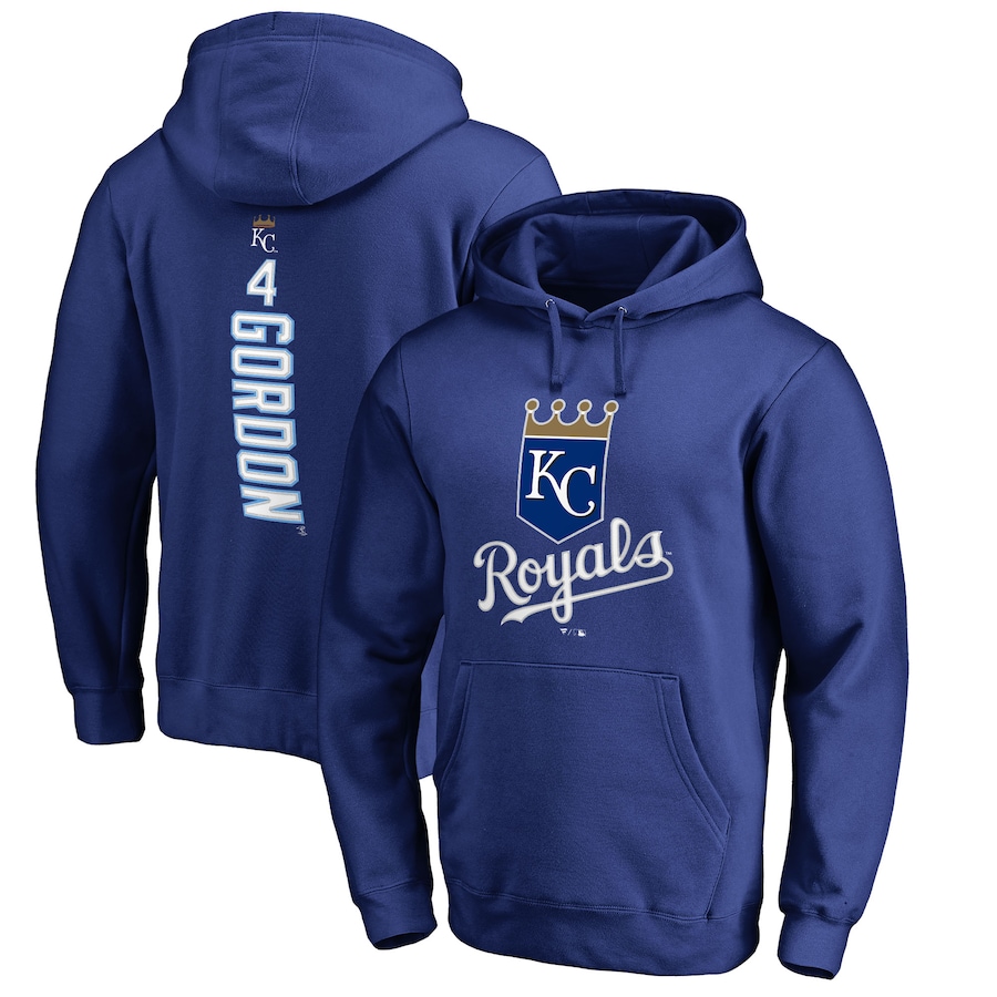 Men's Kansas City Royals Alex Gordon Royal Backer Pullover Hoodie