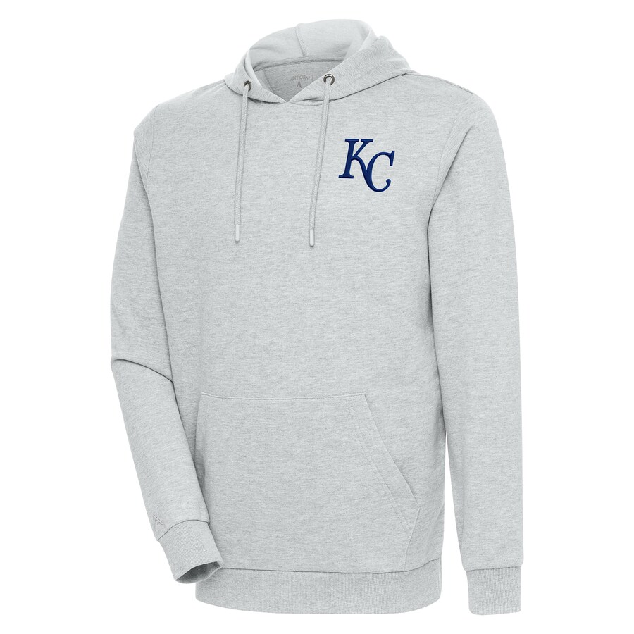 Men's Kansas City Royals Antigua Heather Gray Action Pullover Hoodie
